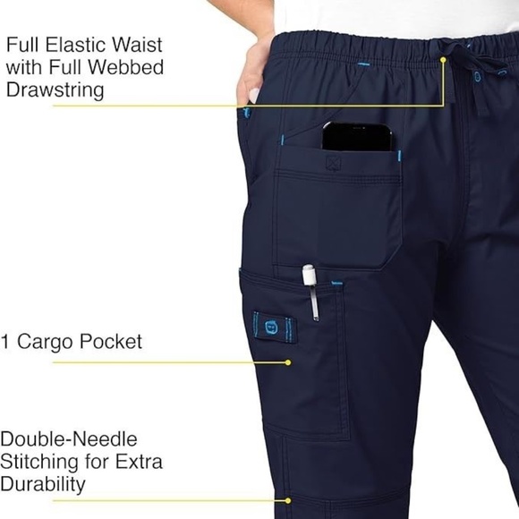 WonderWink Womens Wonderwork Women's Pull-on Cargo Scrub Pant 3X - Picture 3 of 8